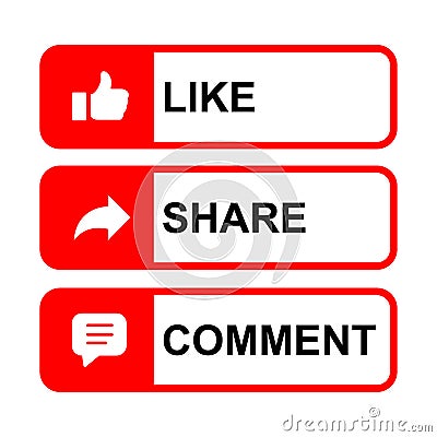 like share comment icons vector Vector Illustration