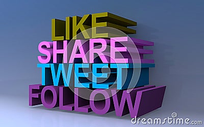 Like share tweet follow Stock Photo