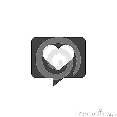 Like speech with heart icon vector Vector Illustration