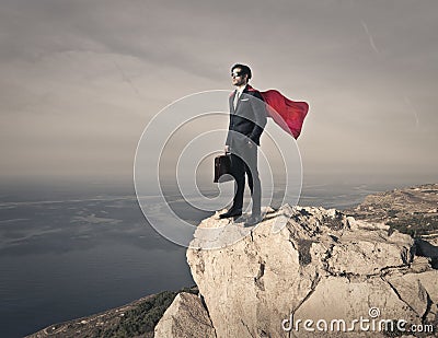 Like a superhero Stock Photo