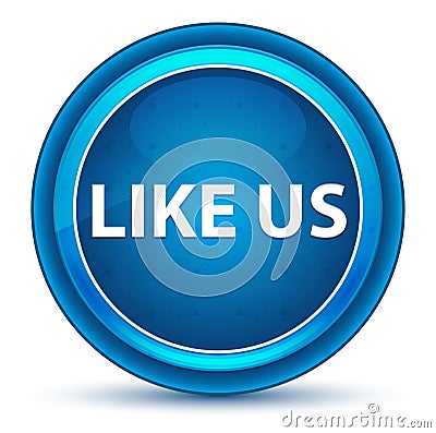 Like Us Eyeball Blue Round Button Stock Photo