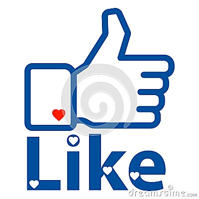 Like us on facebook hand Vector Illustration