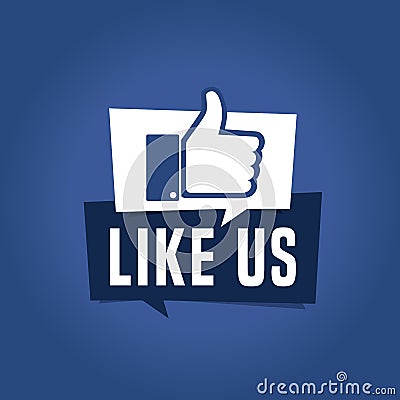 Like us thumb up Button Vector Illustration