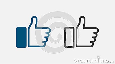 Like. Like vector icon. Thumbs up in line design. Vector illustration Vector Illustration