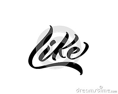 Like word. Hand lettering design Vector Illustration