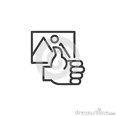 Liked poster line icon Vector Illustration