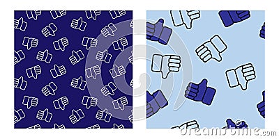 Likes and dislikes patterns set Vector Illustration