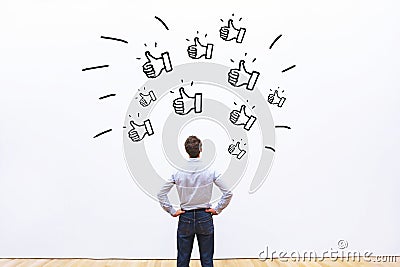 Likes on social networks, positive customer feedback Stock Photo