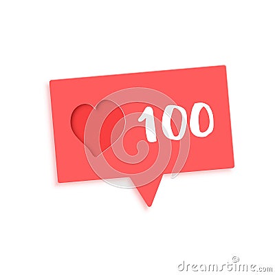 100 likes thank you post. Vector illustration. Vector Illustration