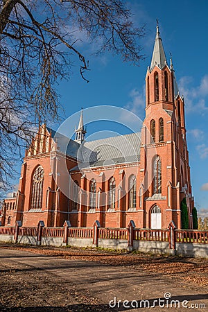 Liksna church front Stock Photo