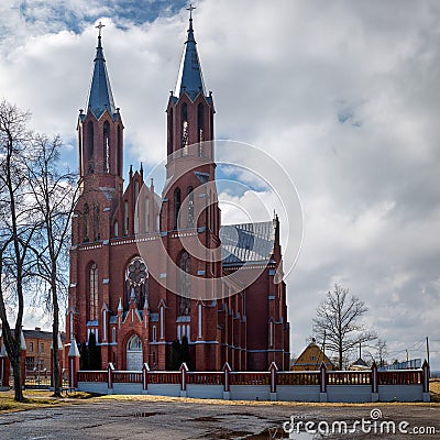 Liksnas Holy Heart of Jesus Roman Catholic Church It is situated near Daugavpils Stock Photo