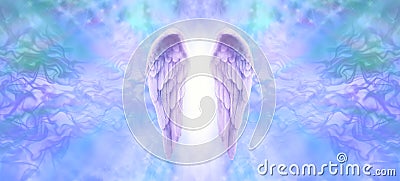 Lilac Angel Wings Banner Stock Photo
