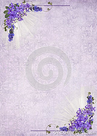 Lilac Bouquet Corners Stock Photo