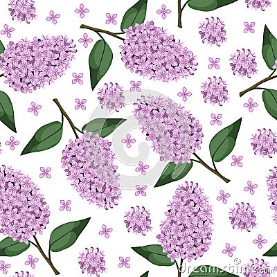 Lilac branch pattern seamless Vector Illustration