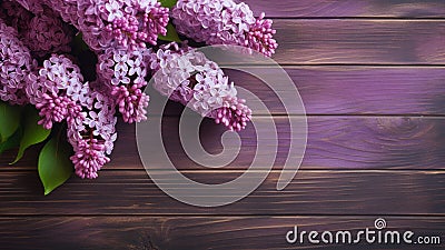 Lilac Flower on Wood Background Floral Photography Stock Photo