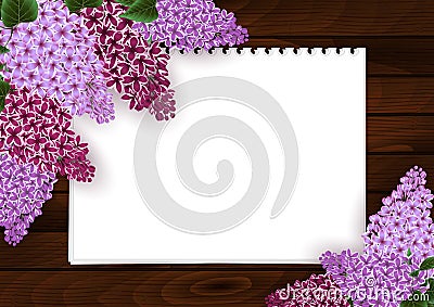 Lilac flowers decoration Vector Illustration