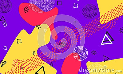 Lilac Funky Artwork. Animation Pattern. Coral Fun Vector Illustration