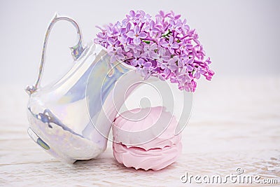 Lilac in jag and sweet zephyr Stock Photo