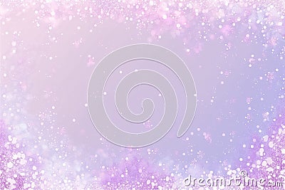 Lilac Mist Soft Mauve Background Silhouettes Glitter And Flowers Postcard. Generative AI Stock Photo