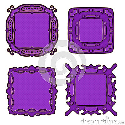 Lilac ornamental frames or labels Stock Photo