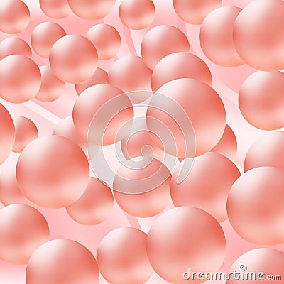 Soft pink gradient background with shiny balls. Stock Photo