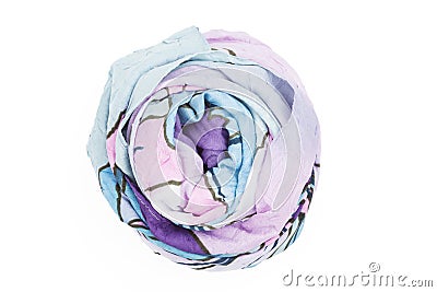 A lilac silk scarf associated rose Stock Photo