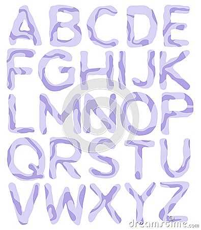 Lilac stains letters.Vector alphabet. Vector Illustration