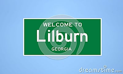 Lilburn, Georgia city limit sign. Town sign from the USA. Stock Photo