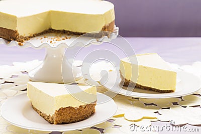 Lilikoi Chiffon Pie Stock Photo