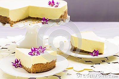 Lilikoi Chiffon Pie Stock Photo