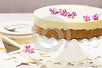 Lilikoi Chiffon Pie Stock Photo