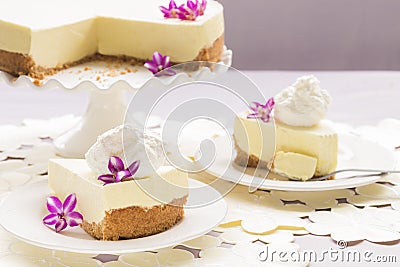 Lilikoi Chiffon Pie Stock Photo