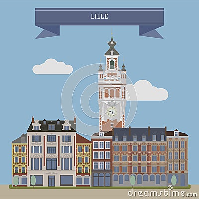 Lille, France Vector Illustration