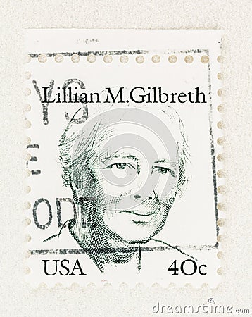 Lillian M Gilbreth on American Postage Stamp Editorial Stock Photo