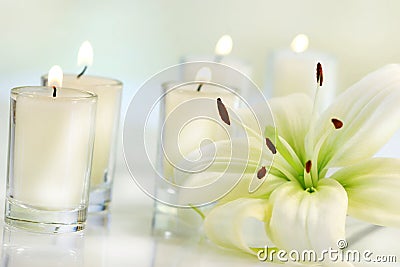 Lily Flower With Candle Royalty Free Stock Images Image 