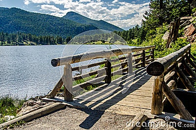 Lily Lake Rocky Mountain National Park Colorado Trail Stock Photo