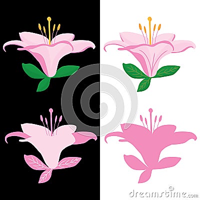 Lily leaf front Vector Illustration