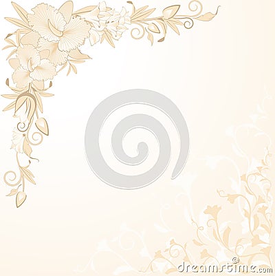 Lily, orchid on the background Vector Illustration