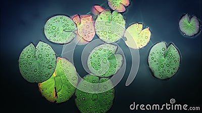 Lily pads suspended Stock Photo