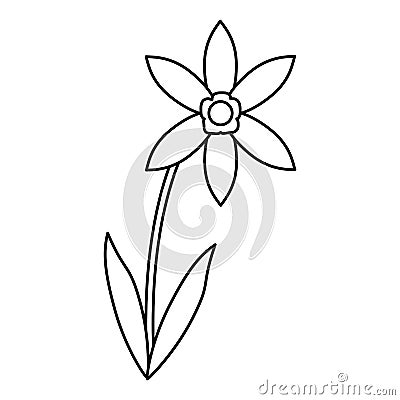 Lily petal natural style thin line Vector Illustration
