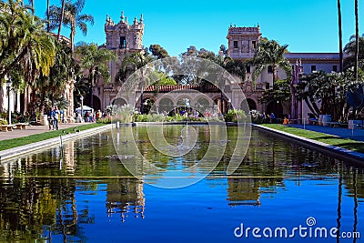 Lily pond in Balboa Park, San Diego, California Editorial Stock Photo