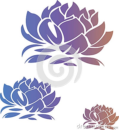 Lily stencils art Stock Photo