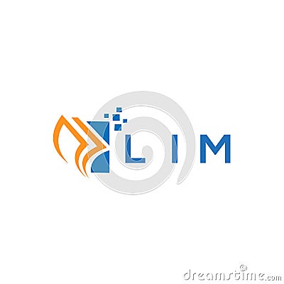 LIM credit repair accounting logo design on WHITE background. LIM creative initials Growth graph letter logo concept. LIM business Vector Illustration
