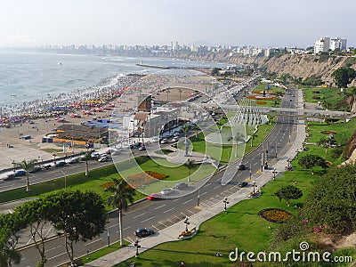 Lima bay view from Chorrillos district Editorial Stock Photo