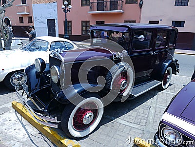 1930 Chrysler 66 four doors with two additional wheels Editorial Stock Photo