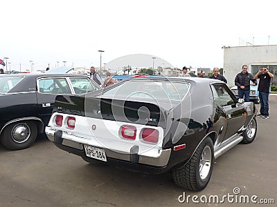 Black and white 1969 AMC AMX exhibited in Lima Editorial Stock Photo