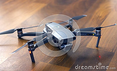 Mavic 2 Pro DJI drone in the ground, new prosumer UAV for photography and video. Editorial Stock Photo