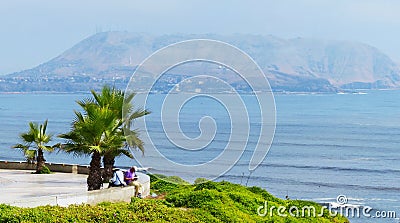 Lima, Peru. Pacific coast view from the park in Miraflores district. Stock Photo