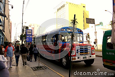Lima Peru/8th September 2103/A typical brightly coloured and dec Editorial Stock Photo