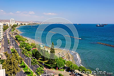 Limassol coastline aerial view, Cyprus Editorial Stock Photo